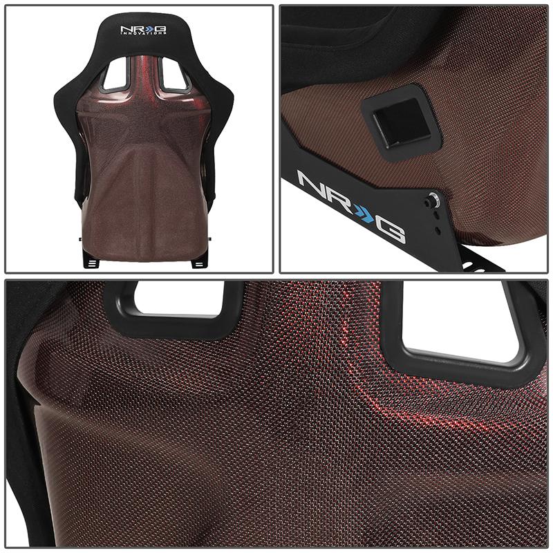 Carbon Fiber Back Fixed Position Bucket Racing Seat - RSC-302CF-RD