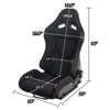 Reclinable Fabric Racing Seat w/Slider - RSC-400BK