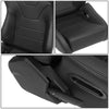 Pair Bucket Style Full Reclinable Racing Seats - RSC-750-L-R-BK-BK