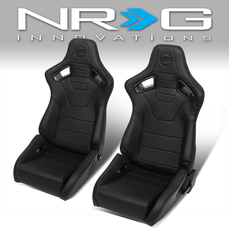 Pair Bucket Style Full Reclinable Racing Seats - RSC-750-L-R-BK-BK