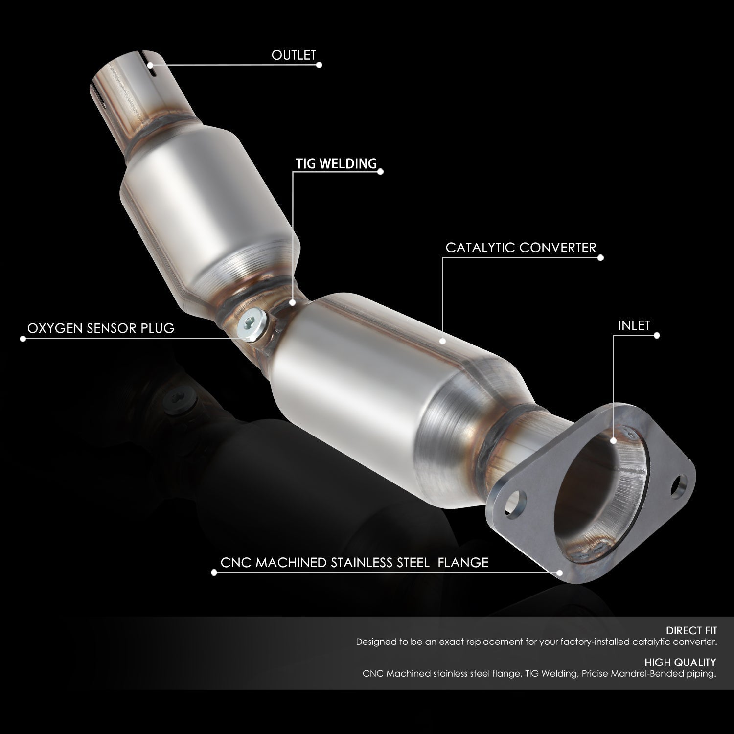 Factory Replacement Catalytic Converter <BR>10-15 Toyota Prius, 12-15 Plug-in