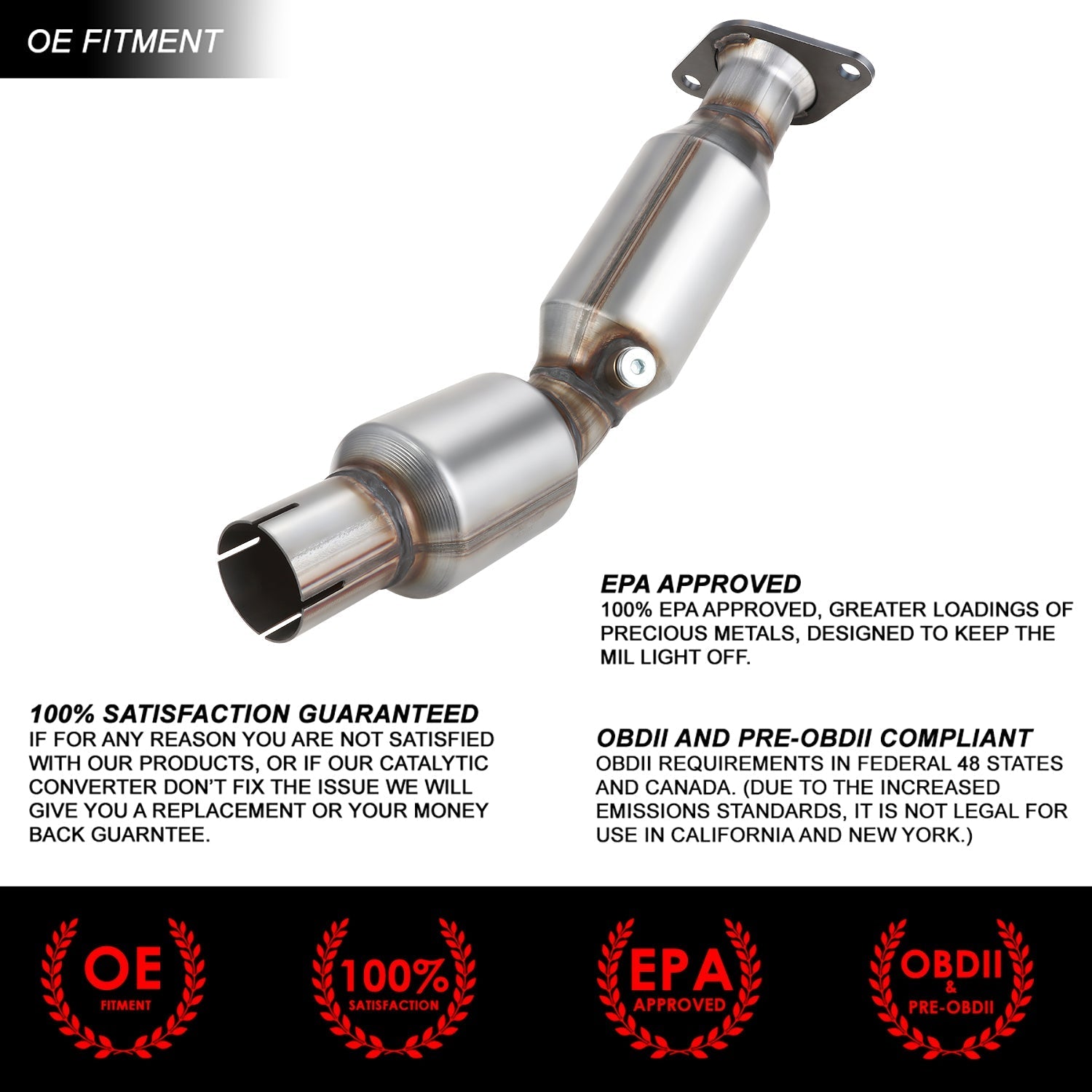 Factory Replacement Catalytic Converter <BR>10-15 Toyota Prius, 12-15 Plug-in