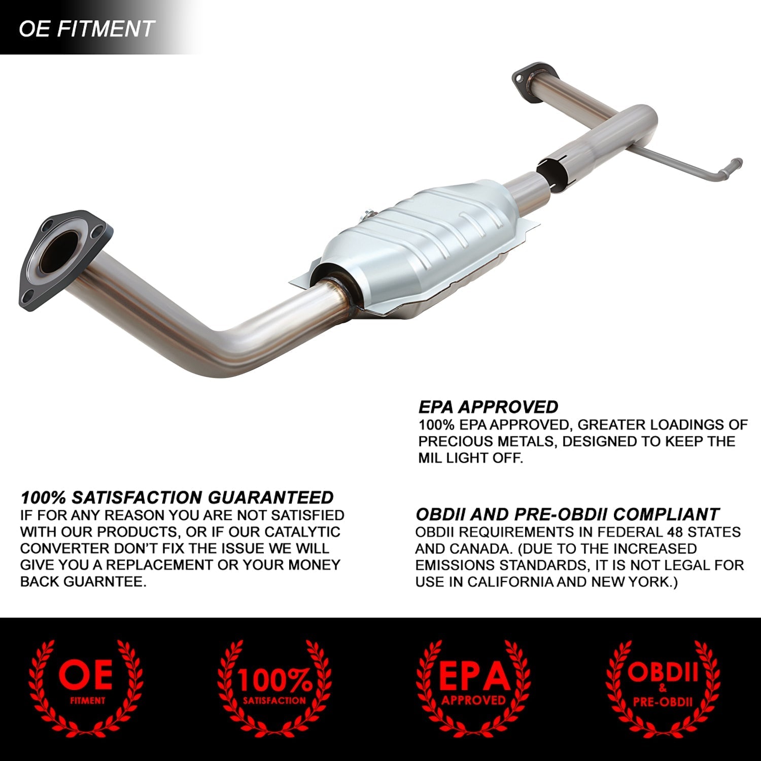 Factory Replacement Catalytic Converter <BR>05-07 Toyota Sequoia 4.7L Left