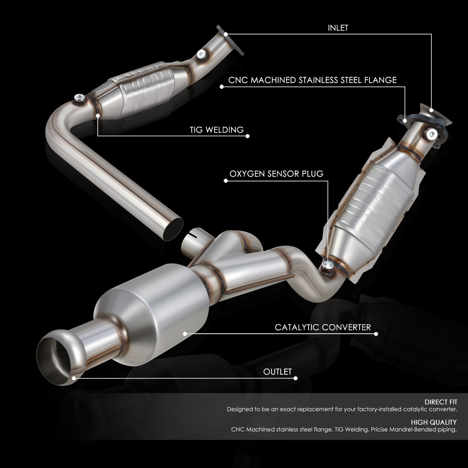 Factory Replacement Catalytic Converter <BR>09-13 Silverado, Sierra, 09-14 Tahoe, Yukon