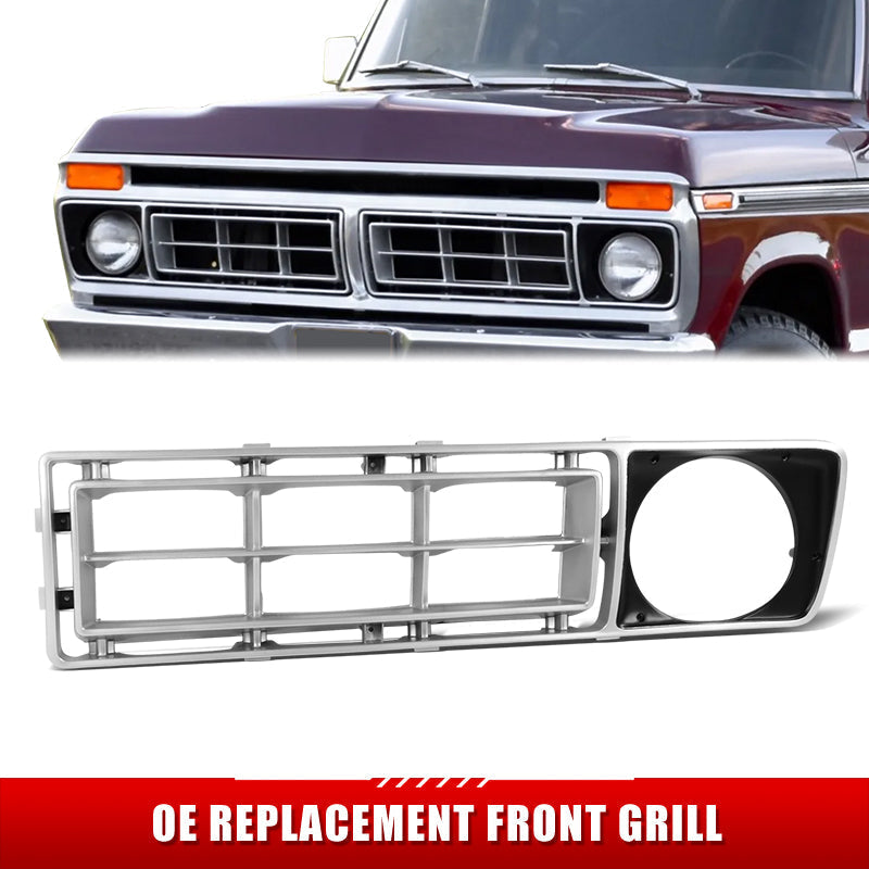 Factory Replacement Grille (Driver) <br>76-77 Ford F-100, F-150, F-250, F-350