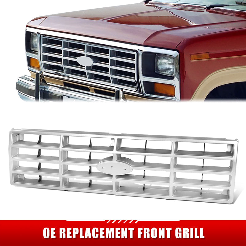 Factory Replacement Grille (Silver) <br>82-86 Ford F-100, F-150, F-250, F-350