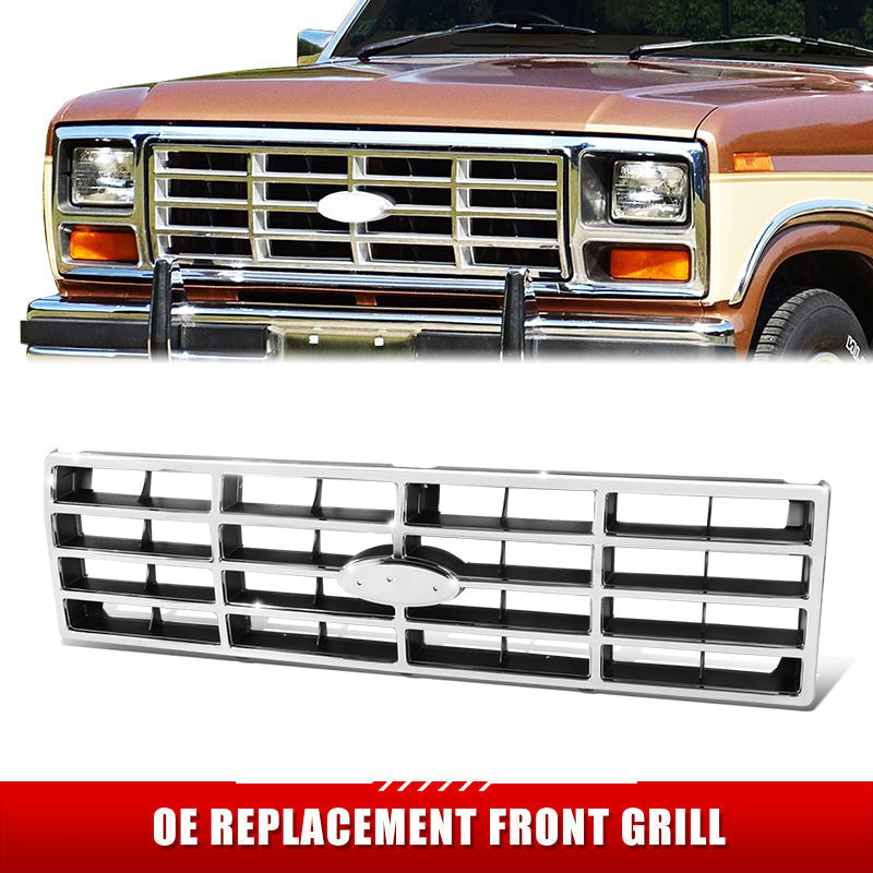 Factory Replacement Grille (Chrome) <br>82-86 Ford F-100, F-150, F-250, F-350