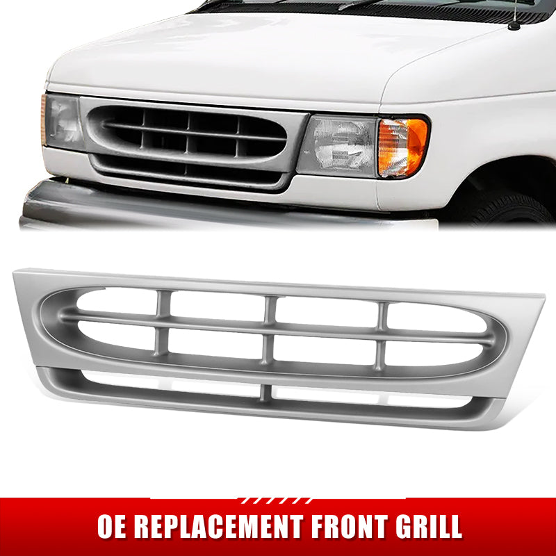 Factory Replacement Grille <br>97-02 Ford E150-E350 Econoline/Club Wagon