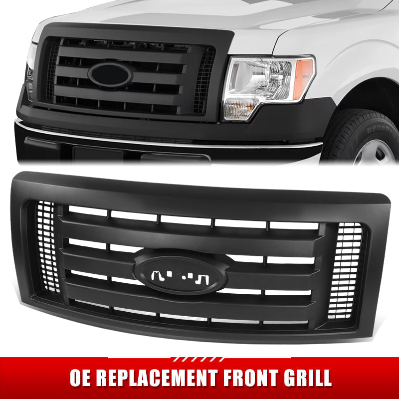 Factory Replacement Grille (Black) <br>09-12 Ford F-150