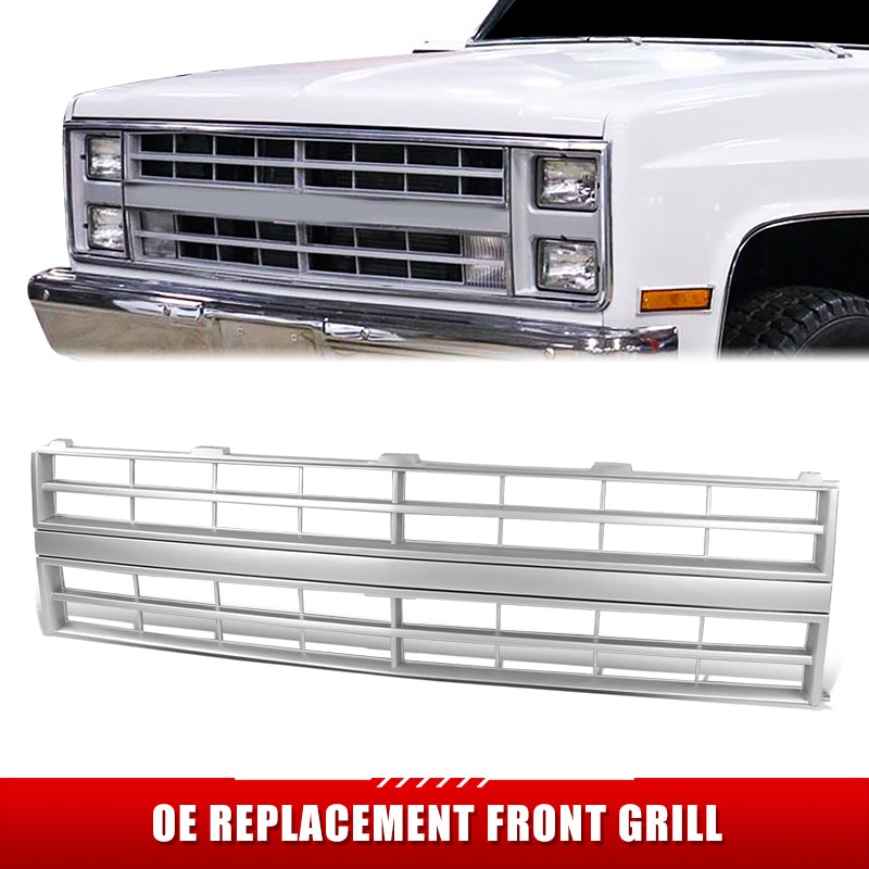 Factory Replacement Grille (Argent) <br>85-86 Chevy C/K 10, 20 ,30, 87-88 Blazer