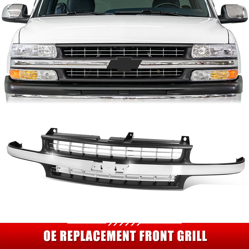 Factory Replacement Grille (Chrome) <br>99-02 Chevy Silverado 1500