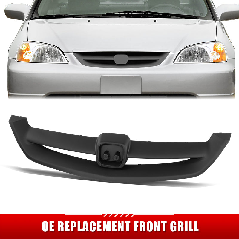 Factory Replacement Grille <br>01-03 Honda Civic 2Dr