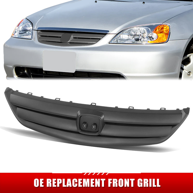 Factory Replacement Grille <br>01-03 Honda Civic 4Dr