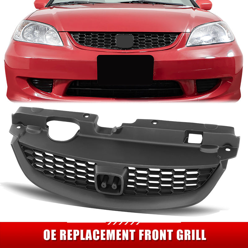 Factory Replacement Grille <br>04-05 Honda Civic 2Dr