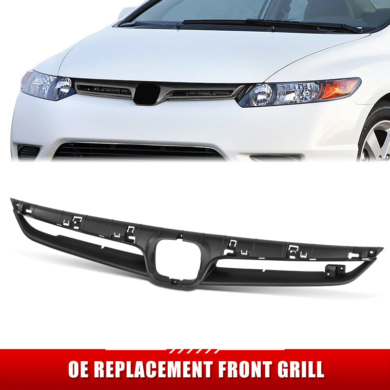 Factory Replacement Grille <br>07-08 Honda Civic 4Dr