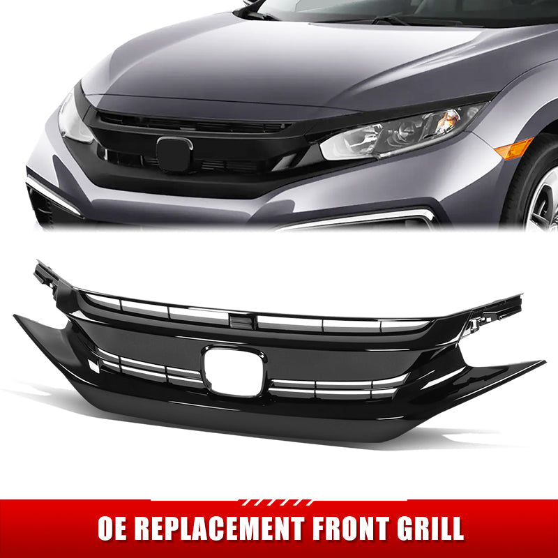 Factory Replacement Grille <br>17-19 Honda Civic Hatchback