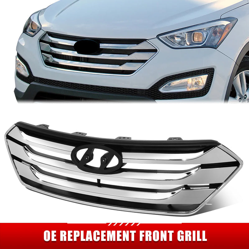 Factory Replacement Horizontal Slats Grille <br> 13-14 Hyundai Santa Fe