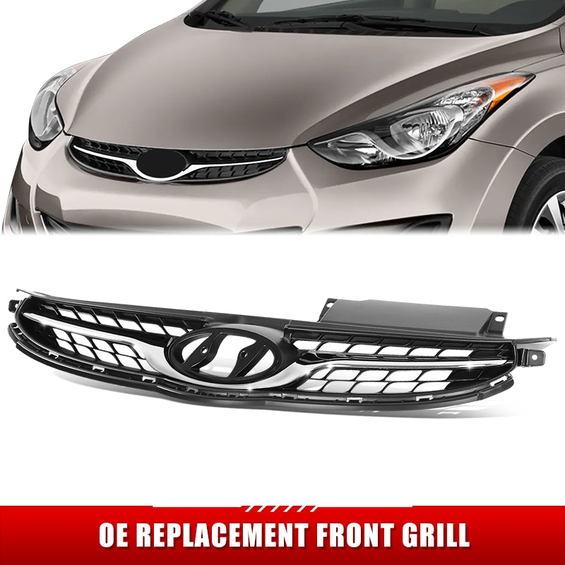 Factory Replacement Grille <br>11-13 Hyundai Elantra 4Dr