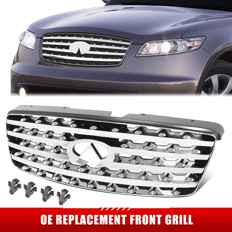 Factory Replacement Horizontal Slats Grille <br> 03-05 Infiniti FX35