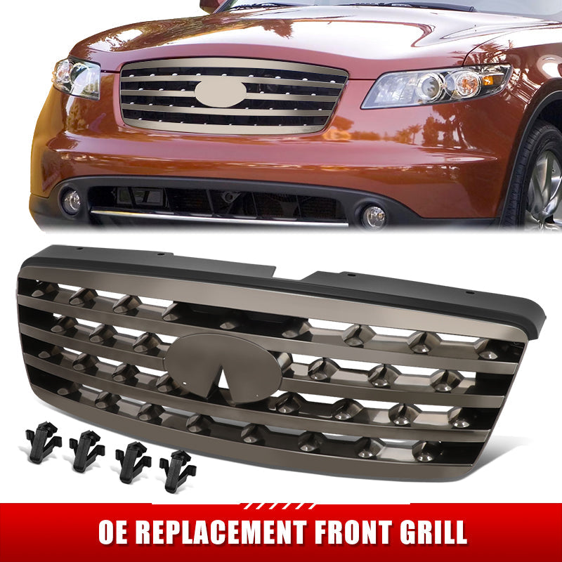 Factory Replacement Horizontal Slats Grille <br> 06-08 Infiniti FX35 FX45