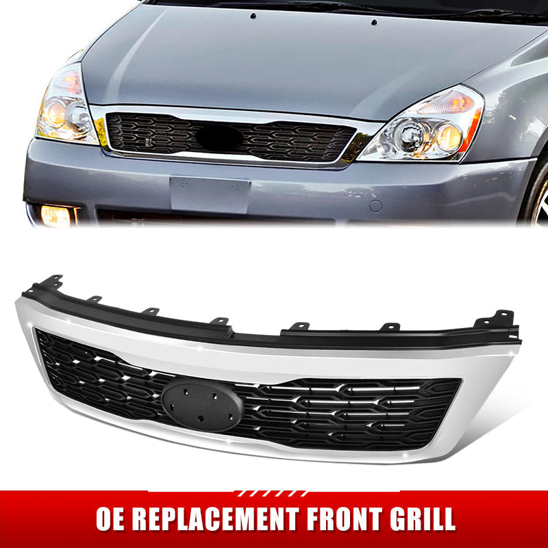 Factory Replacement Chrome Bezel Grille <br> 06-12 Kia Sedona