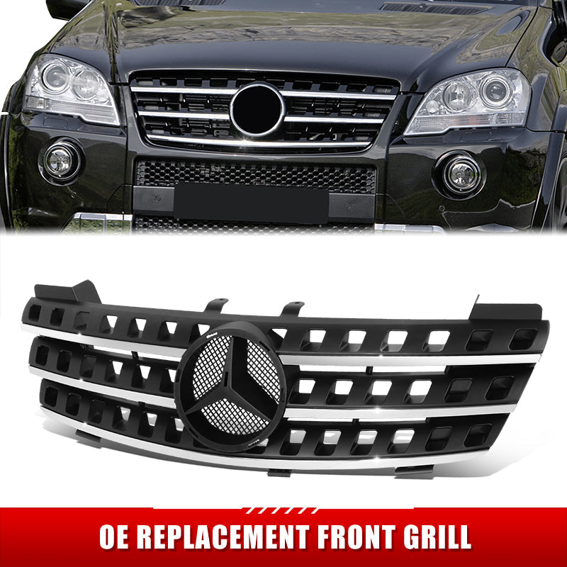 Factory Replacement Black Horizontal Slats Grille <br> 06-08 Benz ML320/350/500/550