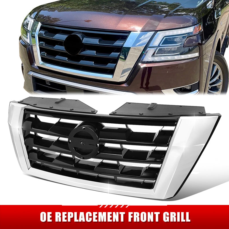 Factory Replacement Horizontal Mesh Grille <br> 21-22 Nissan Armada S SV