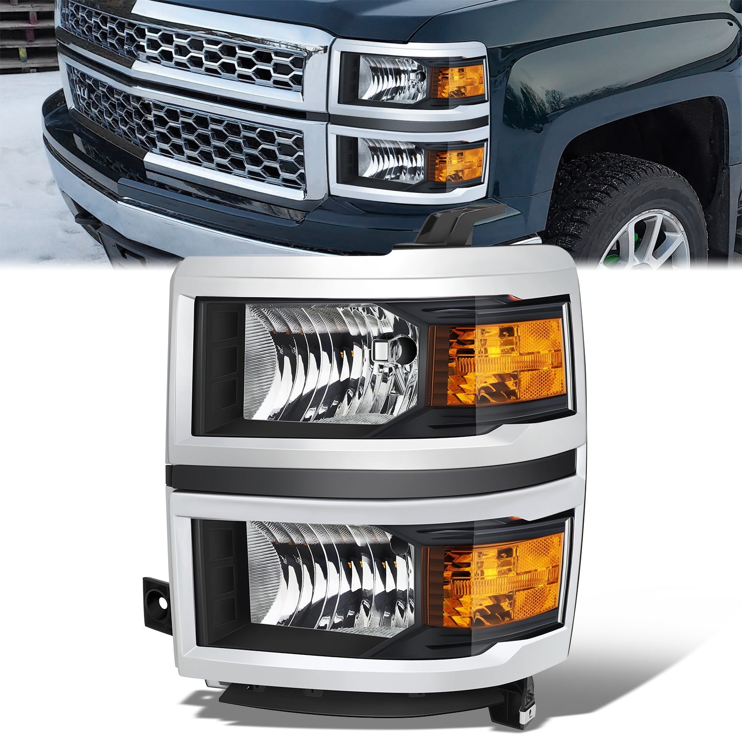 Factory Style Headlight (Left) <br>14-15 Chevy Silverado 1500