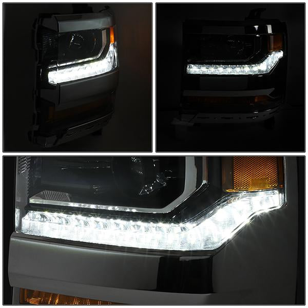 LED DRL Projector Headlight (Left) <br>16-19 Chevy Silverado / GMC Sierra 1500