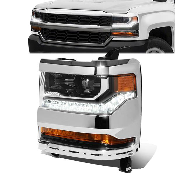 LED DRL Projector Headlight (Left) <br>16-19 Chevy Silverado / GMC Sierra 1500