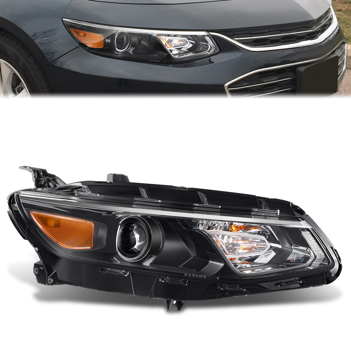 Factory Style Projector Headlight (Right) <br>16-18 Chevy Malibu