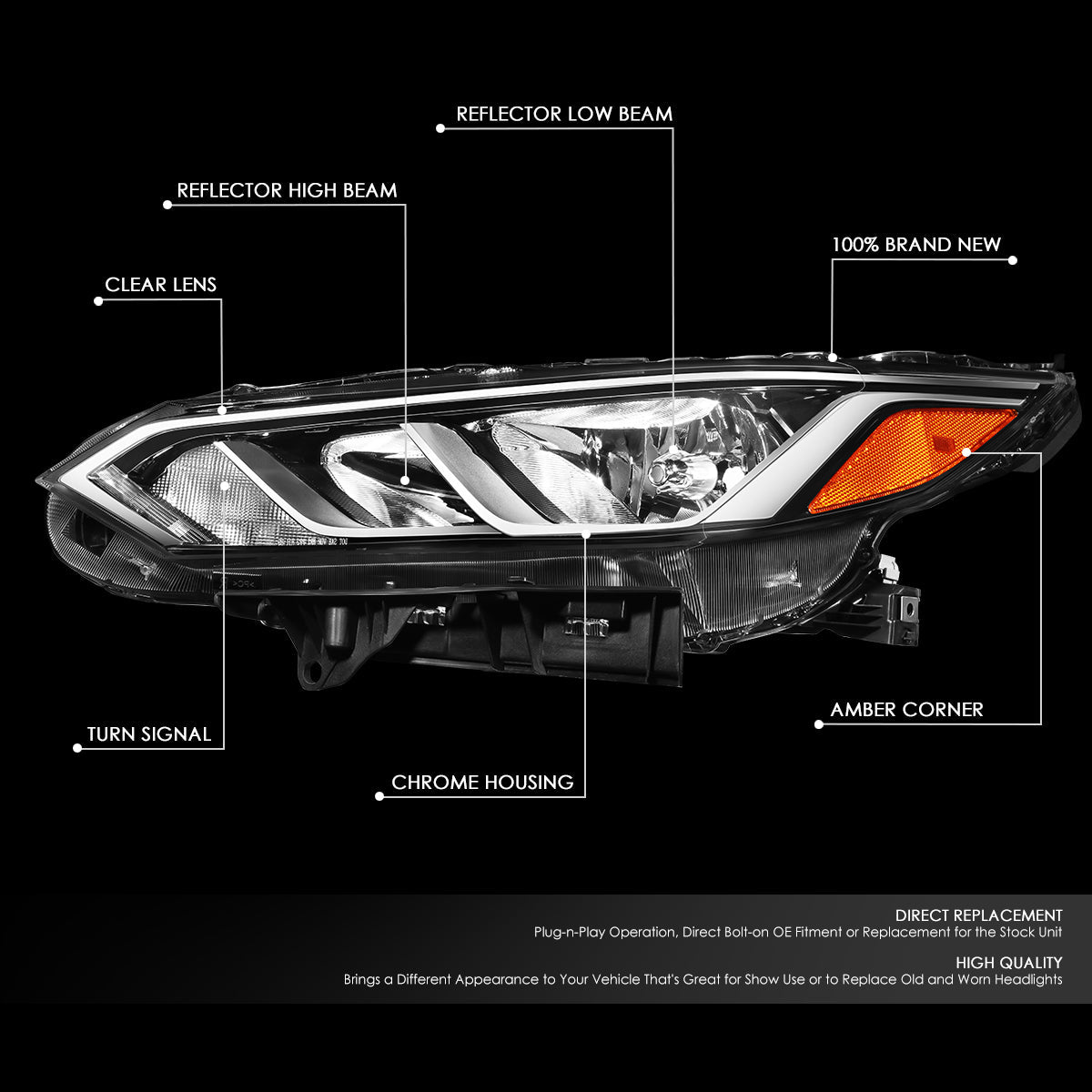 Factory Style Headlight (Left) <br>20-22 Nissan Sentra