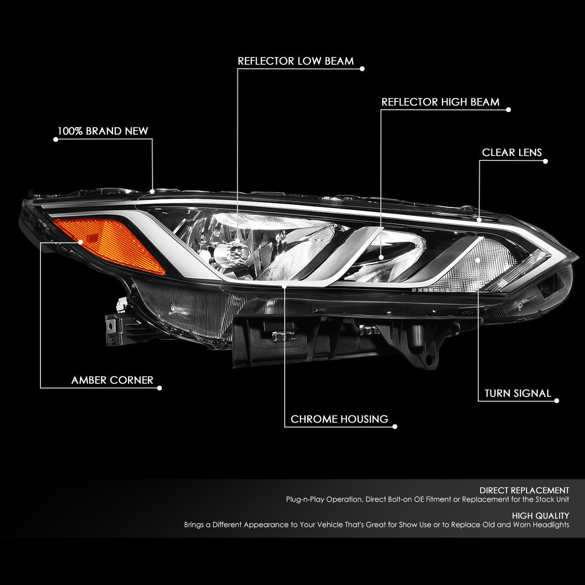 Factory Style Headlight (Right) <br>20-22 Nissan Sentra