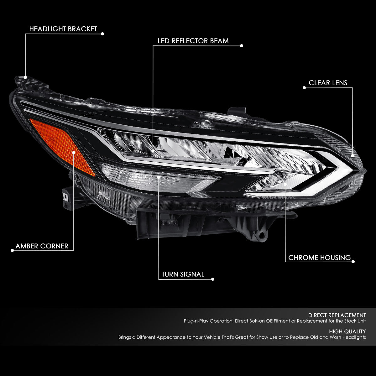 Factory Style LED Headlight (Right) <br>20-22 Nissan Sentra