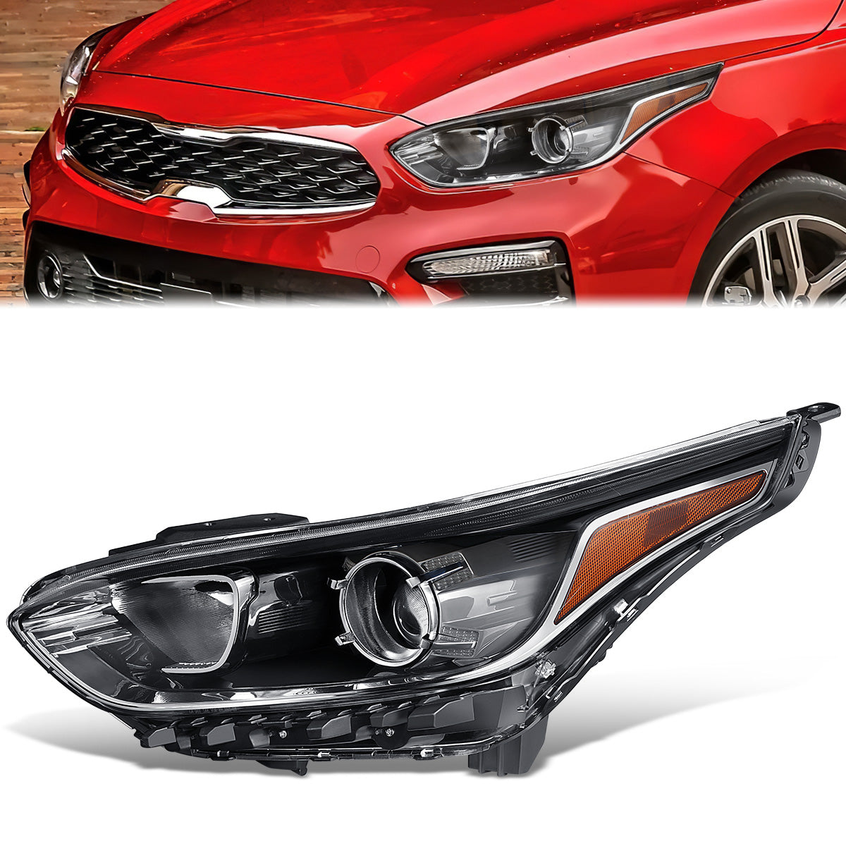 Factory Style Projector Headlight (Left) <br>19-21 Kia Forte Sedan