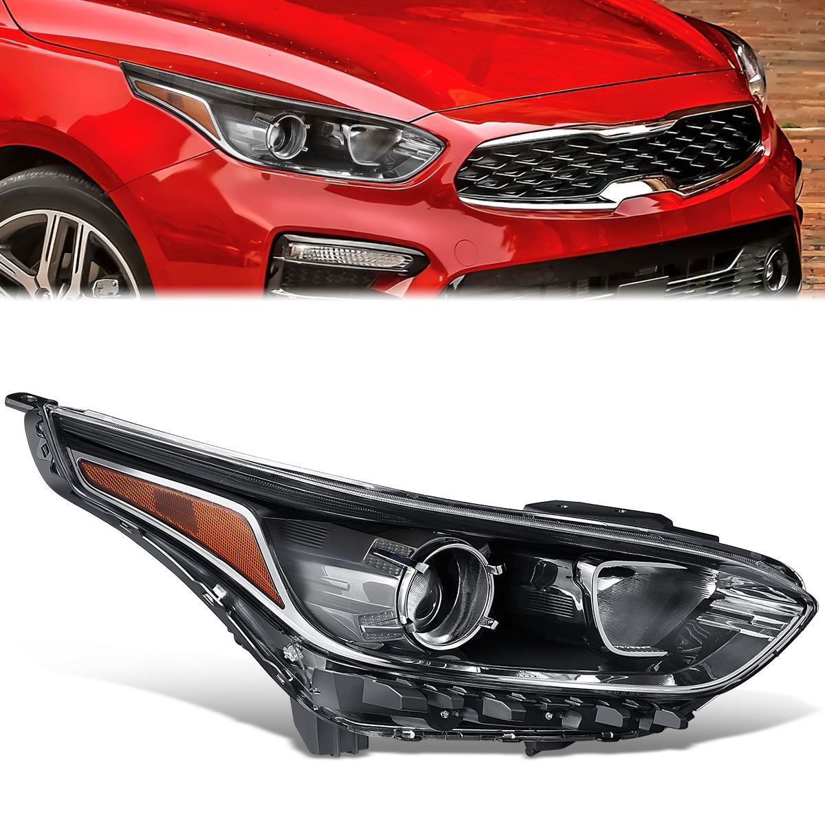 Factory Style Projector Headlight (Right) <br>19-21 Kia Forte Sedan