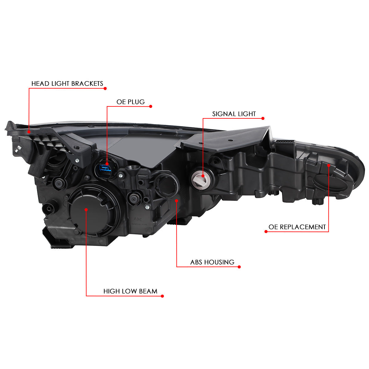 Factory Style Projector Headlight (Left) <br>19-20 Hyundai Elantra