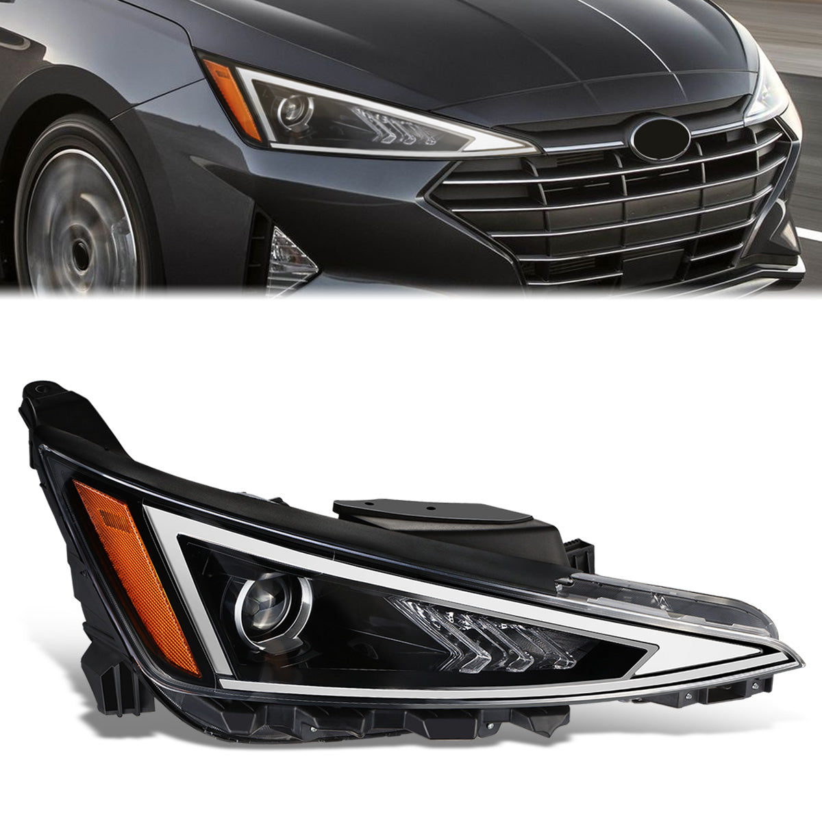 Factory Style Projector Headlight (Right) <br>19-20 Hyundai Elantra