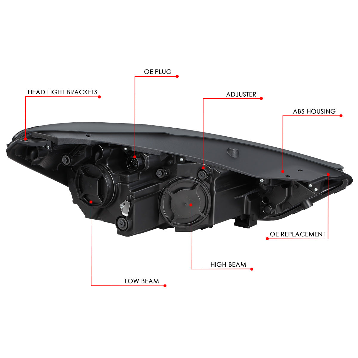 LED DRL Projector Headlight (Left) <br>19-21 Hyundai Tucson