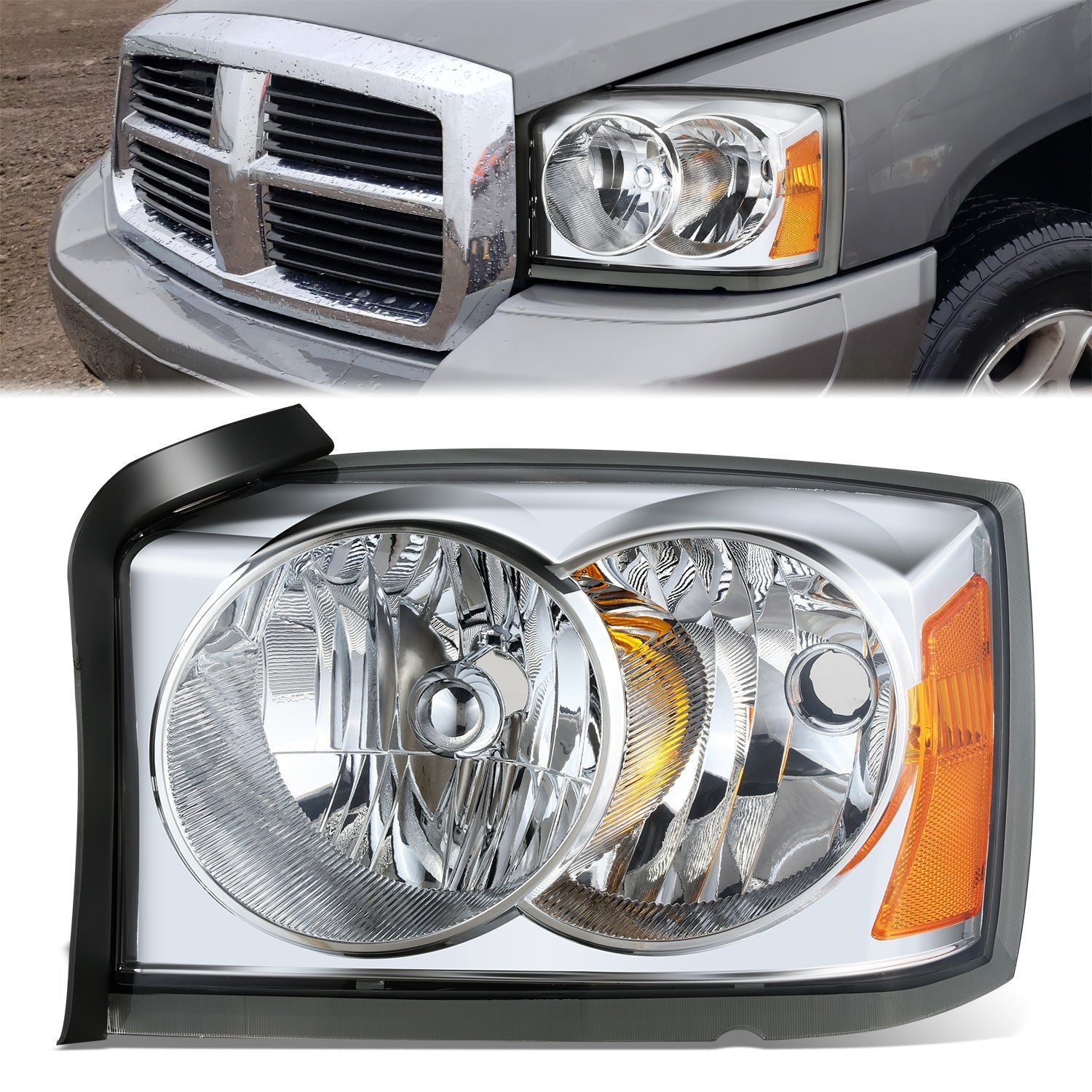 Factory Style Headlight (Left) <br>06-07 Dodge Dakota