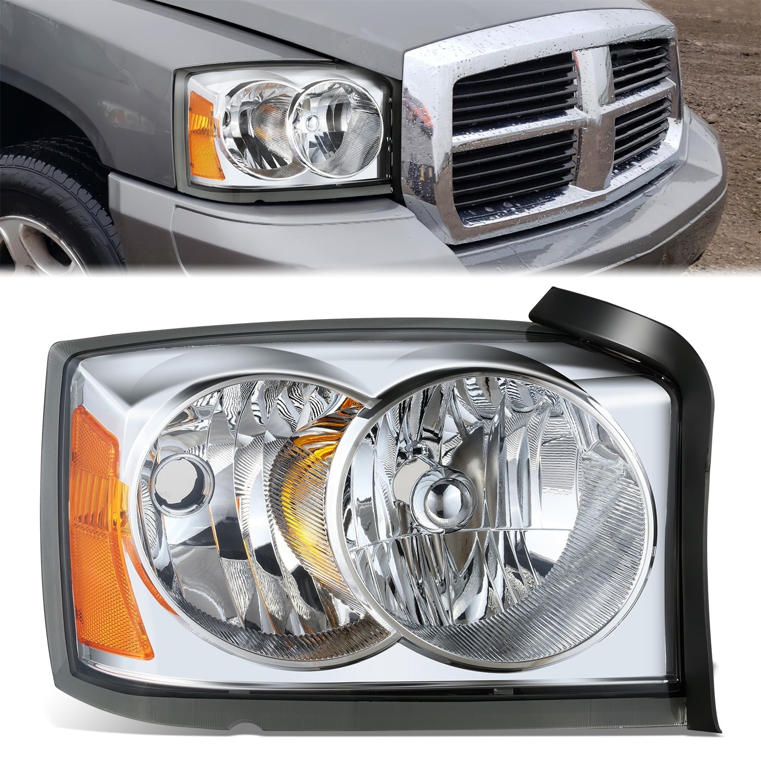 Factory Style Headlight (Right) <br>06-07 Dodge Dakota