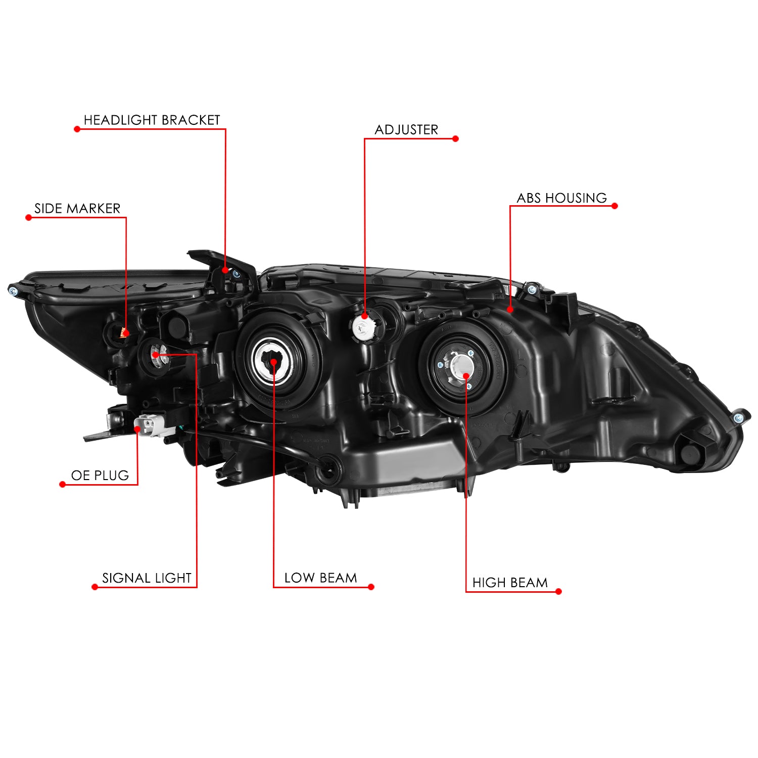 LED DRL Projector Headlight (Left) <br>13-15 Lexus ES300H ES350