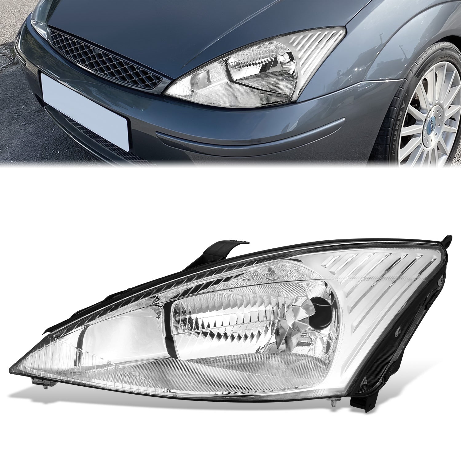 Factory Style Headlight (Left) <br>00-02 Ford Focus