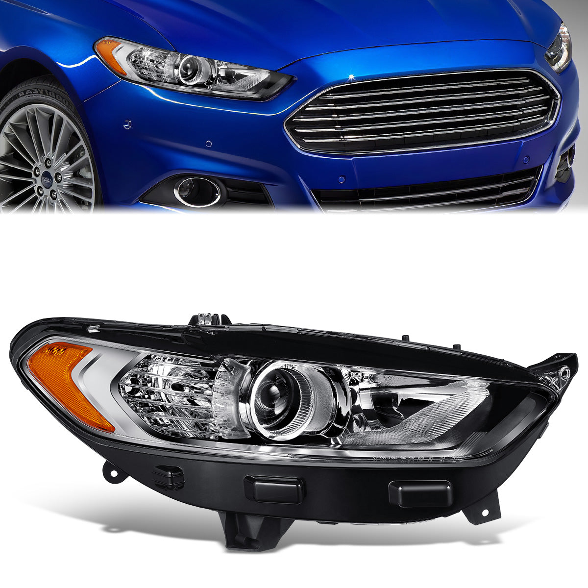 Factory Style Projector Headlight (Right) <br>13-16 Ford Fusion