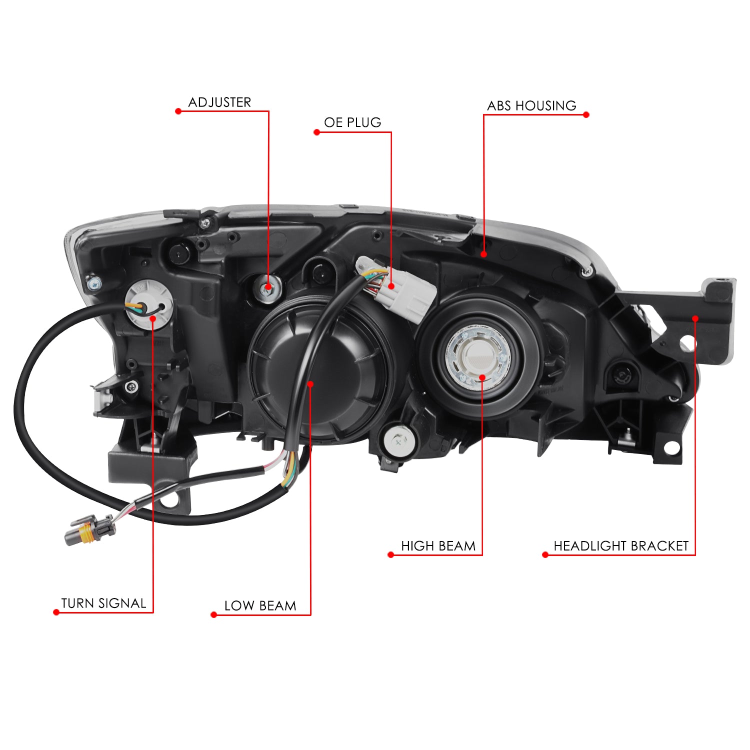 Factory Style Projector Headlight (Left) <br>08-11 Subaru Impreza