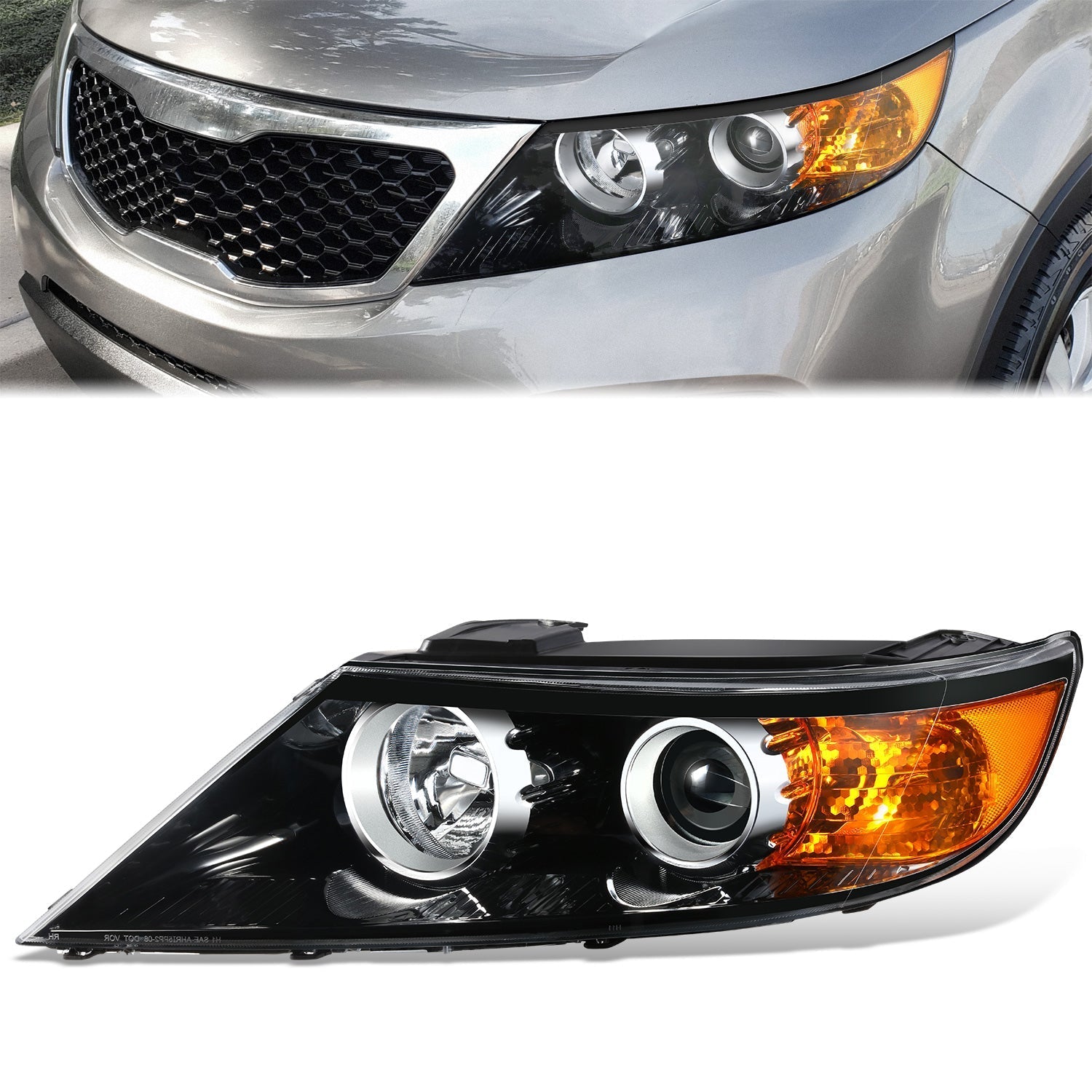 Factory Style Projector Headlight (Left) <br>11-13 Kia Sorento