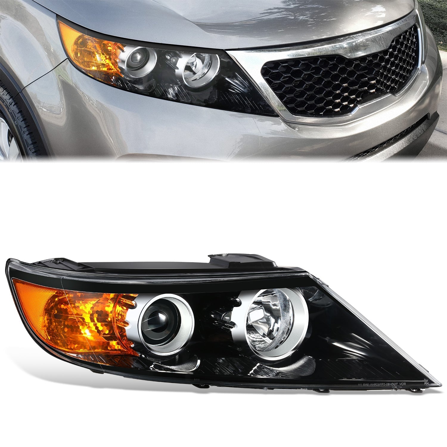 Factory Style Projector Headlight (Right) <br>11-13 Kia Sorento