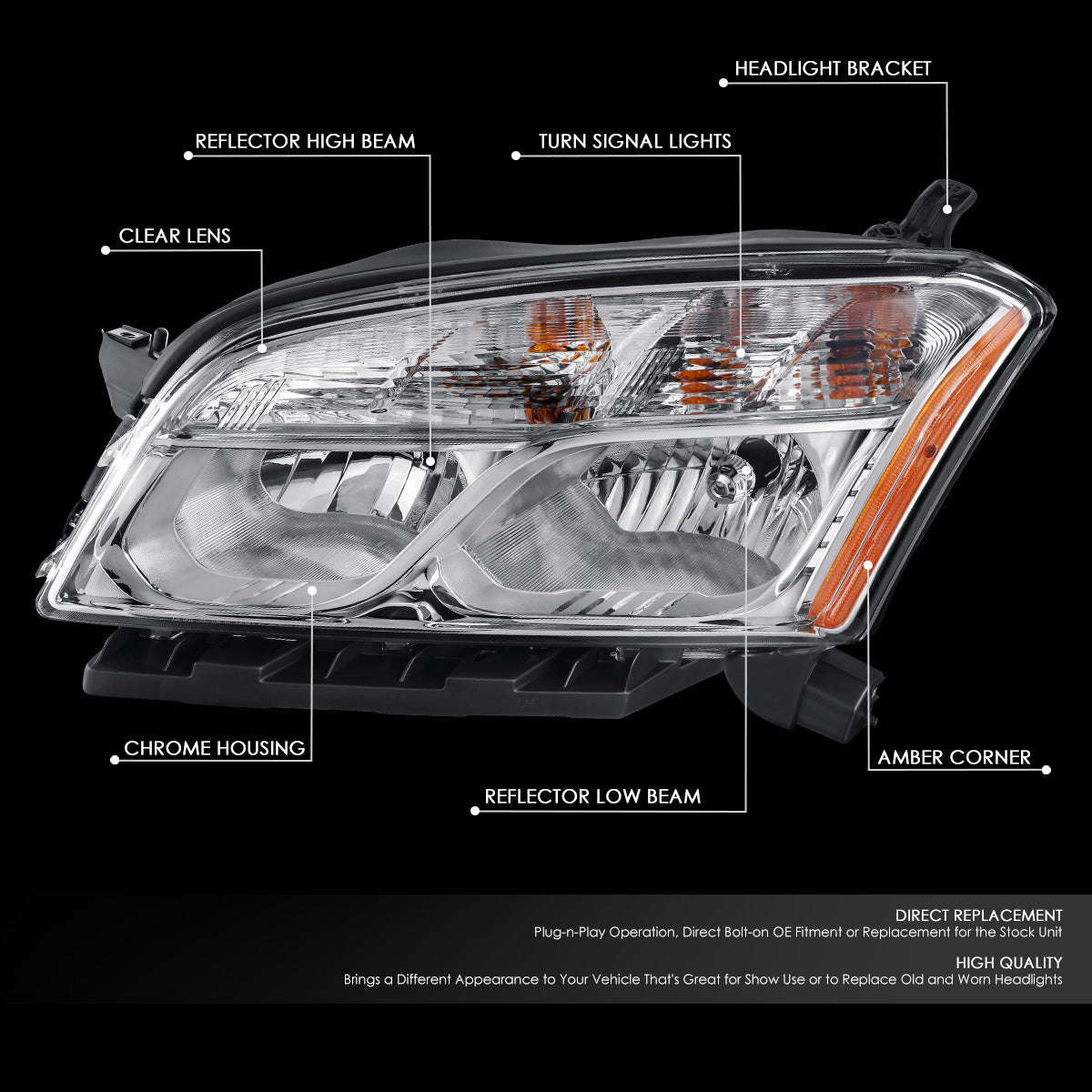 Factory Style Headlight (Left) <br>15-16 Chevrolet Trax