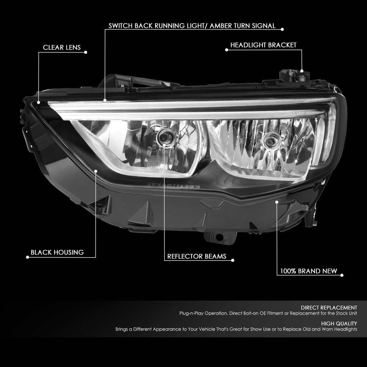 LED DRL Switchback Headlight (Left) <br>18-20 Buick Regal Sportback, Regal Tourx