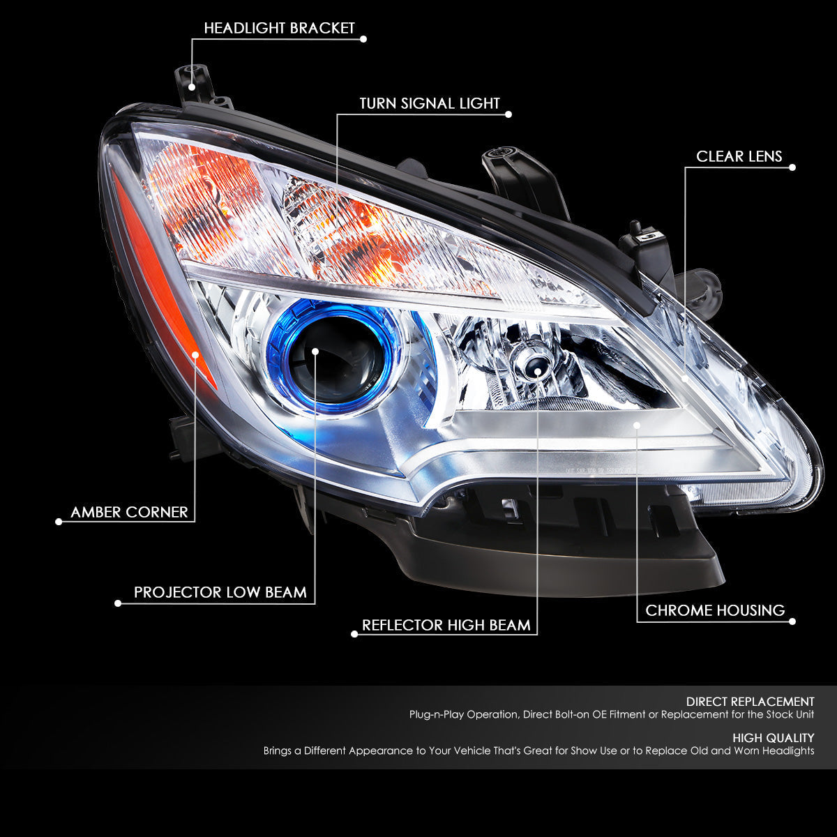 Factory Style Projector Headlight (Right) <br>13-16 Buick Encore